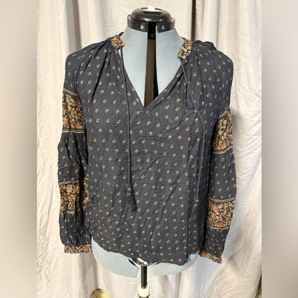 *Boho Linen Cotton Lucky Brand Top